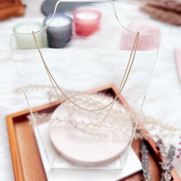 New 14K Yellow Gold Filled Bead Ball Chain Necklace - Picture 4 of 4